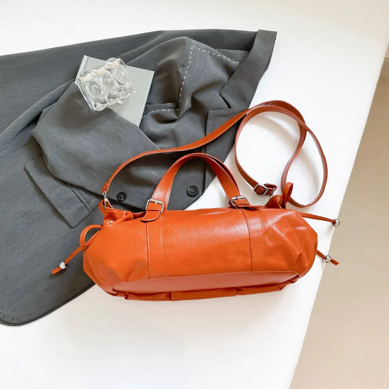 PU Leather Handbag Fashion Solid Vintage & Classic  Crossbody Bag