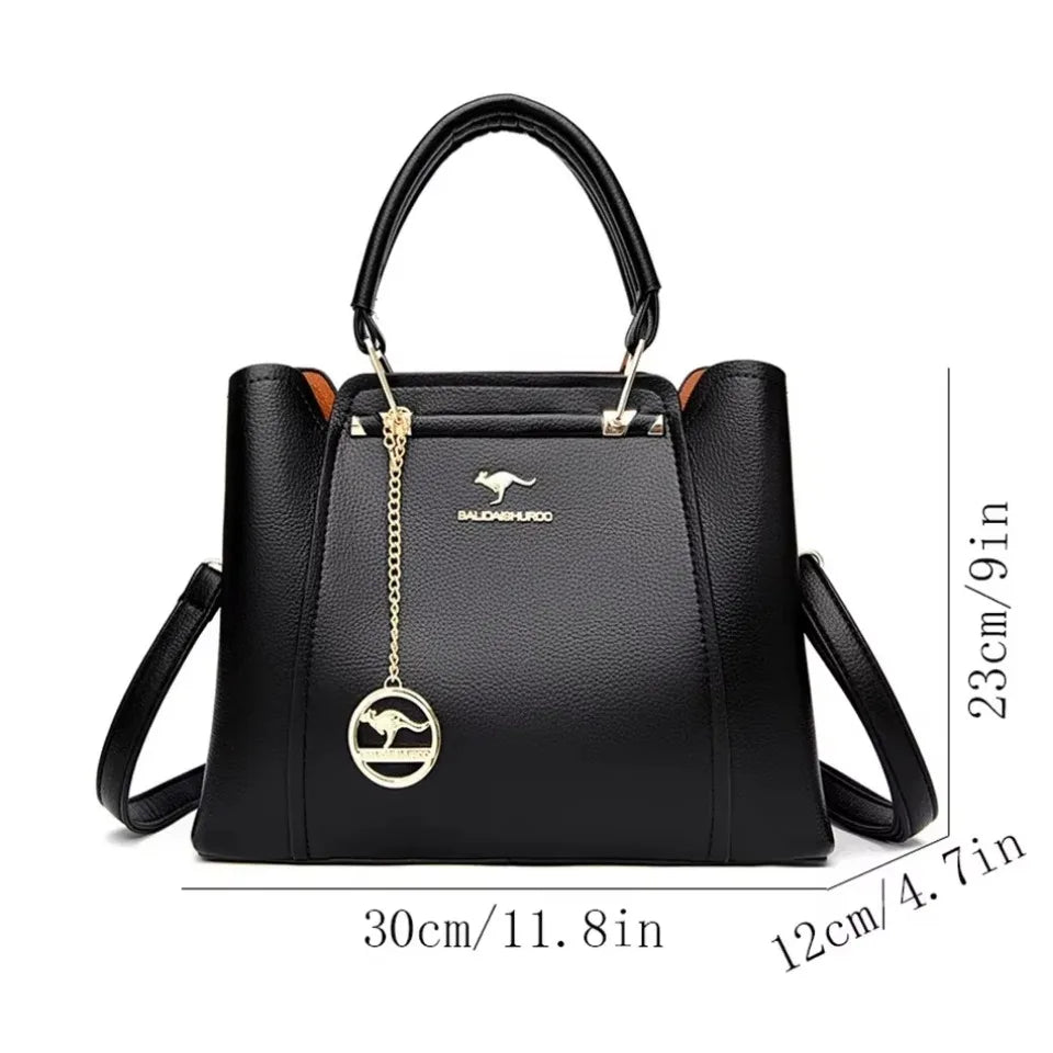 3 Layers Large Capacity Women Tote Bag Soft Leather Luxury Handbags Women Bags Designer Solid Color Crossbody Bag Hand Bags 2025