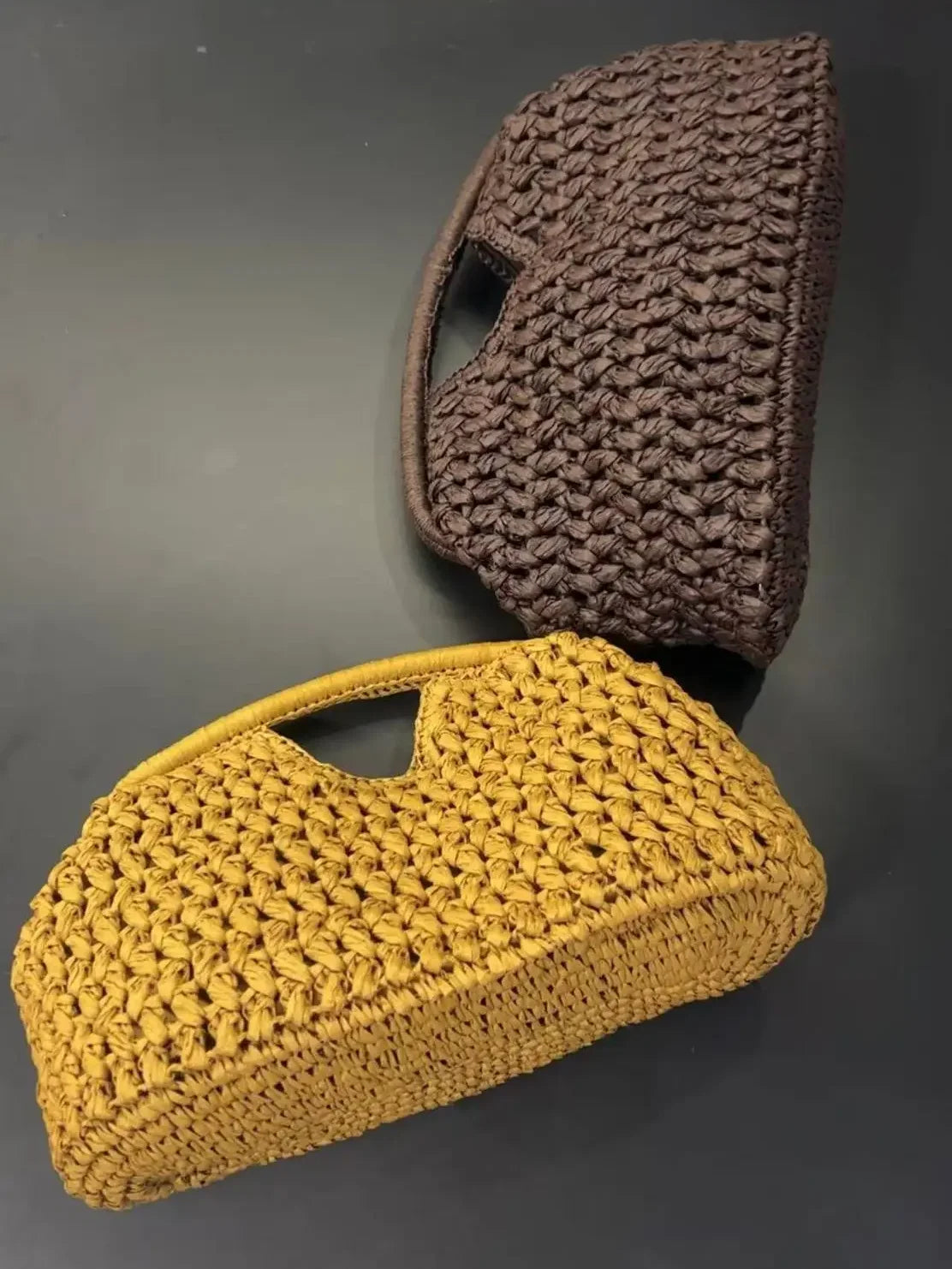 Woven Banquet Handbag Summer Bohemian Seaside Vacation Beach Bag Fashionable Advanced Clip Crossbody Bag Brand Women's Woven Bag
