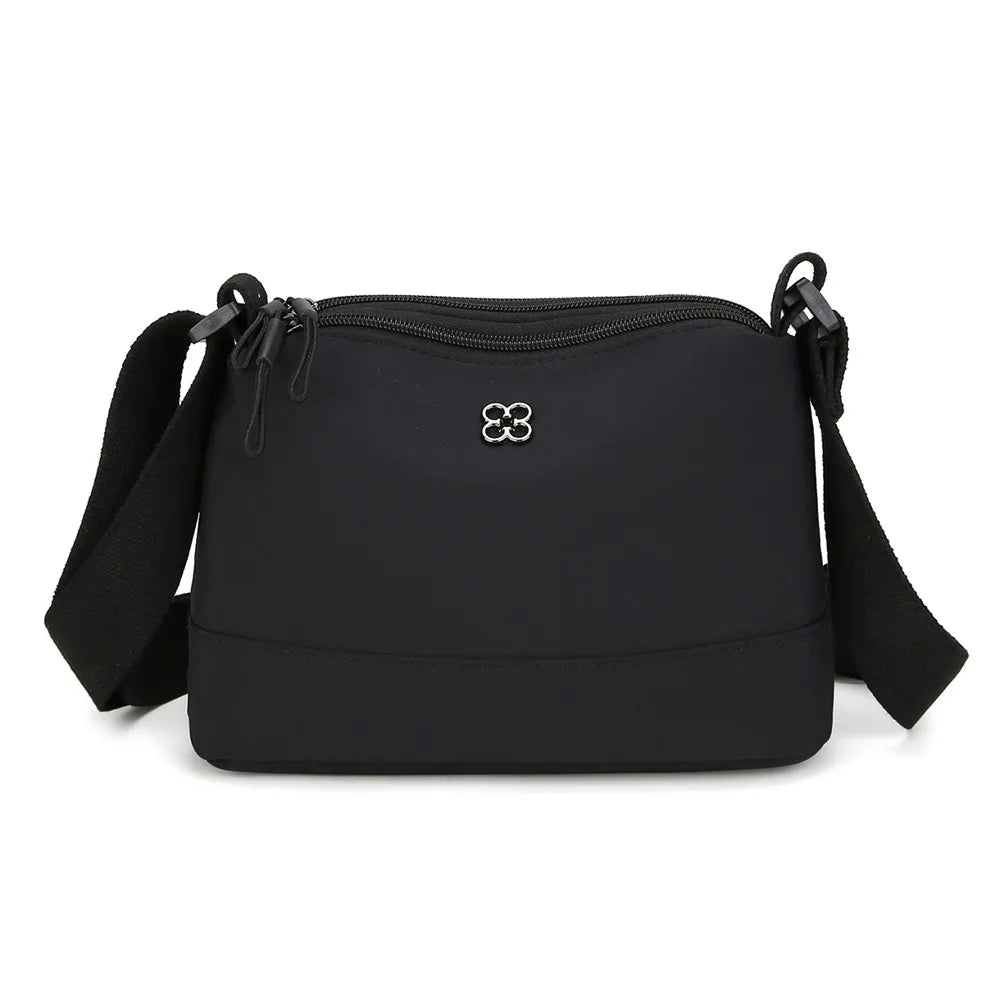New Soft Nylon Cloth Women Shoulder Bag Multiple Pockets Casual Style Crossbody Bags Solid Color Tote Bag Girls