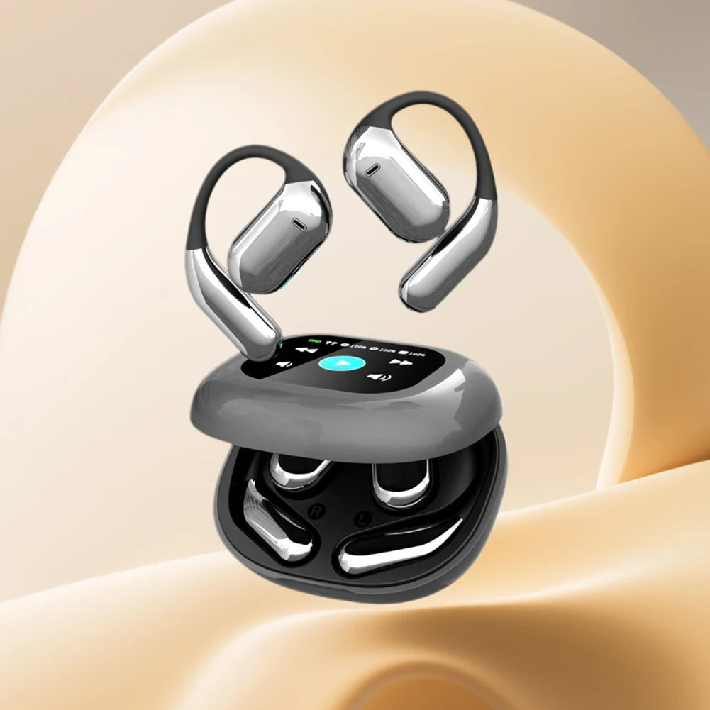 AI Translator Earbuds Touch Screen Open Ear Bluetooth 5.4 Voice Real-Time Language Translator