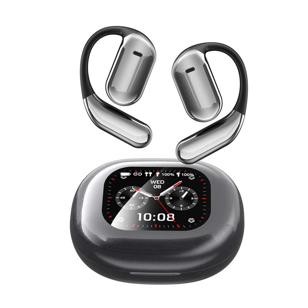 AI Translator Earbuds Touch Screen Open Ear Bluetooth 5.4 Voice Real-Time Language Translator