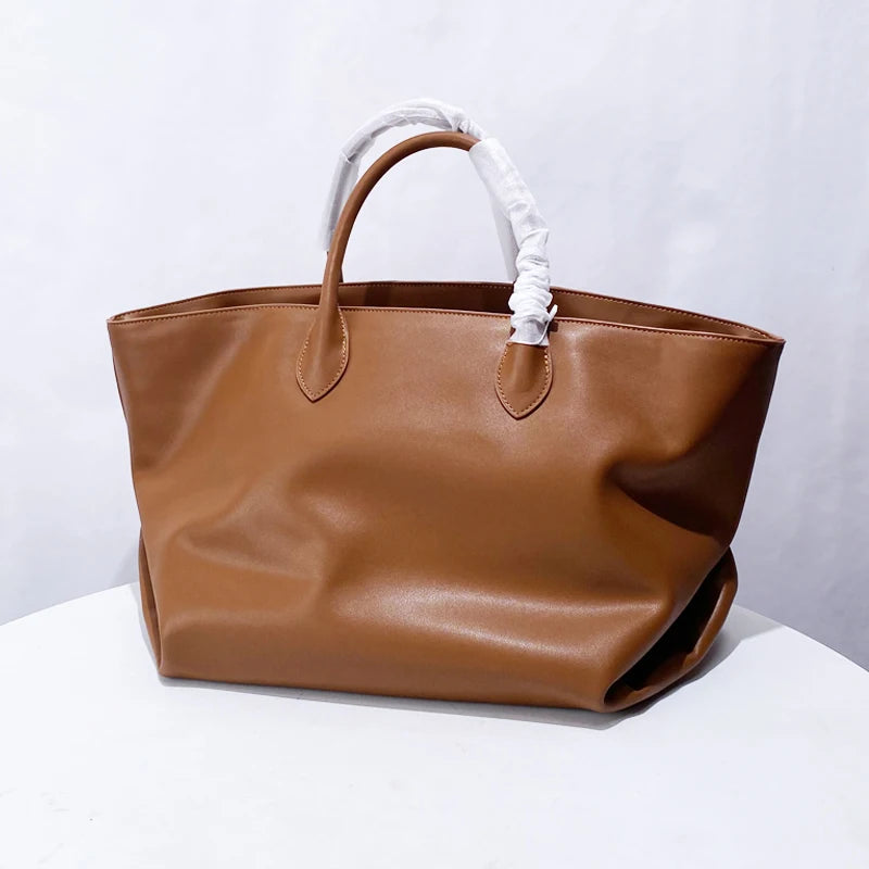 Large Capacity Big Bags For Women Luxury Designer Handbag And Purses 2026 New In Vintage Split Leather Simple Commuting Tote