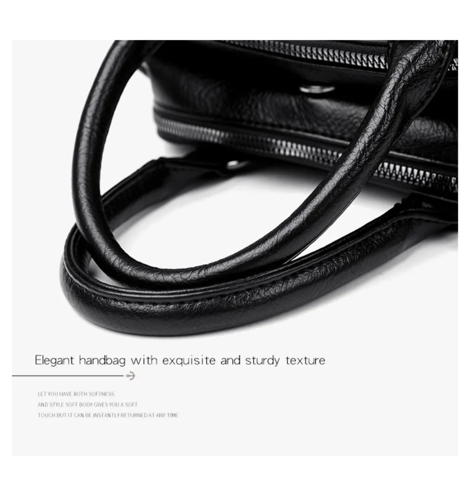 Genuine Kangaroo Brand Soft Pu Leather Hand Bag Small Handbags Women Shoulder Bags for Mother 3 Layers Tote Commuting Bag Summer
