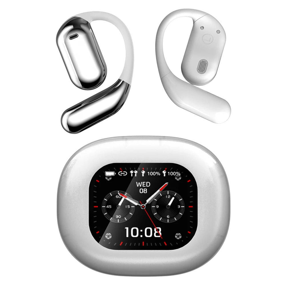 AI Translator Earbuds Touch Screen Open Ear Bluetooth 5.4 Voice Real-Time Language Translator