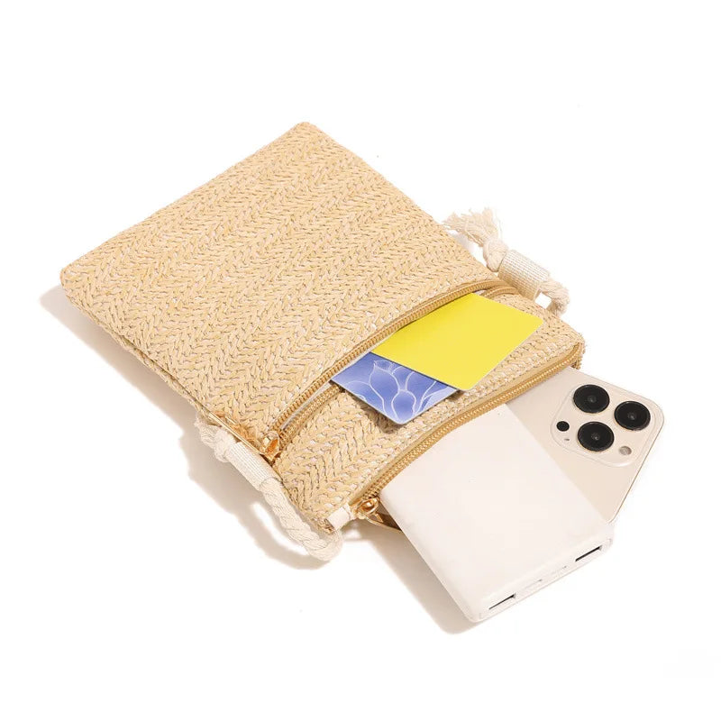 New Single Shoulder Crossbody Bag Mobile Phone Bag Beach Handbag Large Capacity Women Summer Crossbody Shoulder Bag
