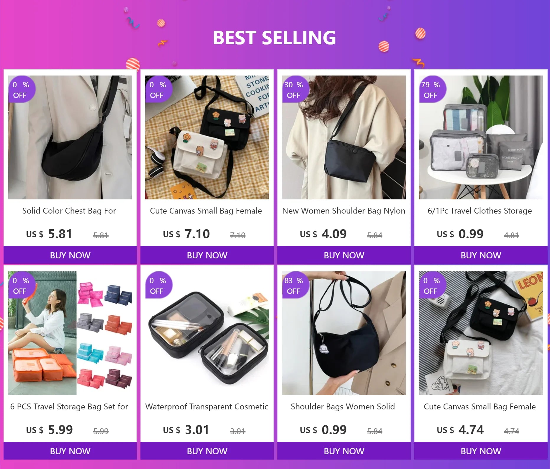 Simple Design Women's Messenger Bag Fashion Ladies Nylon Hobos Small Shoulder Bags Vintage Female Girls Purse Cloth Handbags