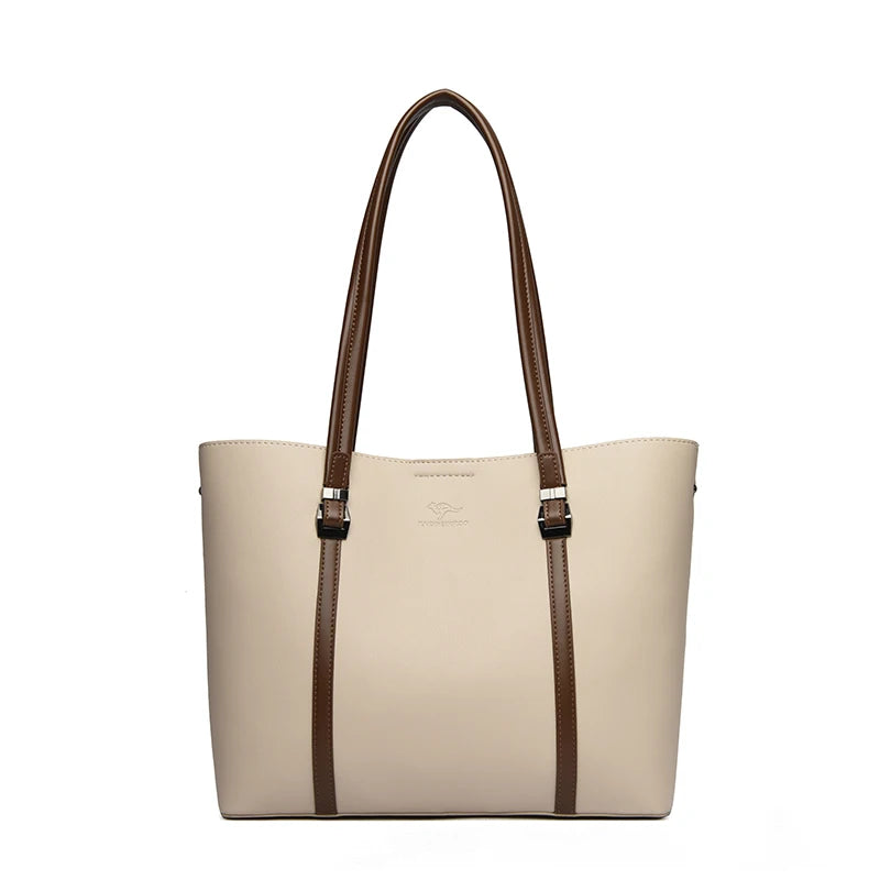 Shopping Bags for Daily Commuting Luxury Shoulder Bags High-End Pu Leather Handbags Caual Tote Hand Bags For Mother Sac New