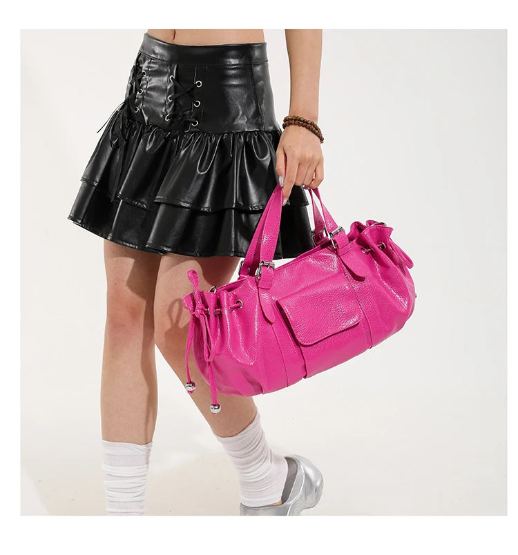 PU Leather Handbag Fashion Solid Vintage & Classic  Crossbody Bag