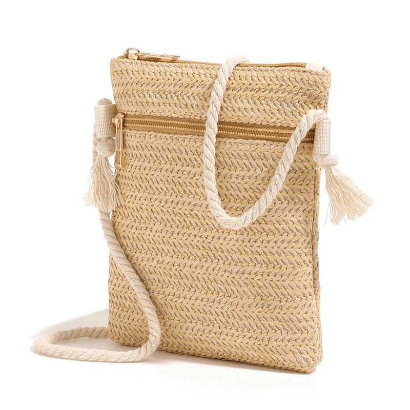 New Single Shoulder Crossbody Bag Mobile Phone Bag Beach Handbag Large Capacity Women Summer Crossbody Shoulder Bag