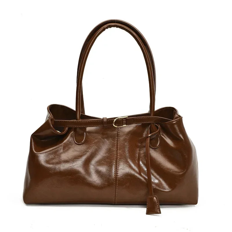PU Leather Tote Slouchy Hobo Handbag