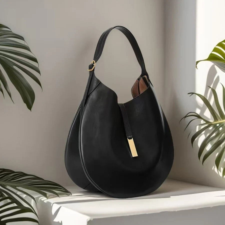 Women's Underarm bag Suede Splicing Pu Crescent Leather Bag