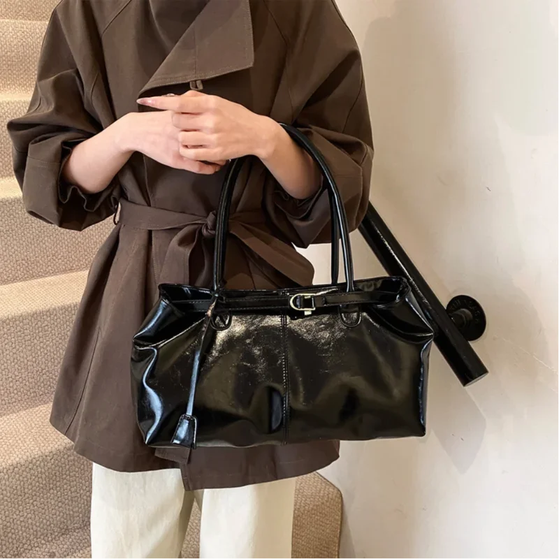 PU Leather Tote Slouchy Hobo Handbag