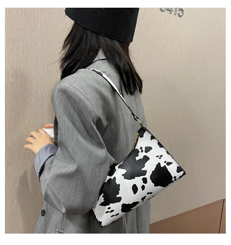 Fashion Zebra Print Women Luxury Handbag PU Simple Underarm Shoulder Bags Female Daily Design Totes Purse Pouch сумка багет