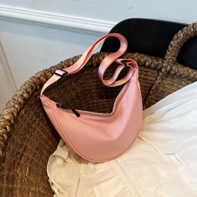 Simple Design Women's Messenger Bag Fashion Ladies Nylon Hobos Small Shoulder Bags Vintage Female Girls Purse Cloth Handbags