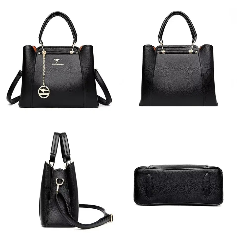 3 Layers Large Capacity Women Tote Bag Soft Leather Luxury Handbags Women Bags Designer Solid Color Crossbody Bag Hand Bags 2025
