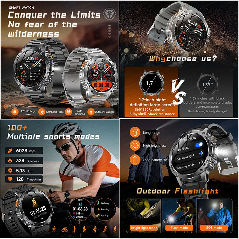 T-Rex 3 Military Grade Smart Watch IP68 Waterproof GPS/ Bluetooth