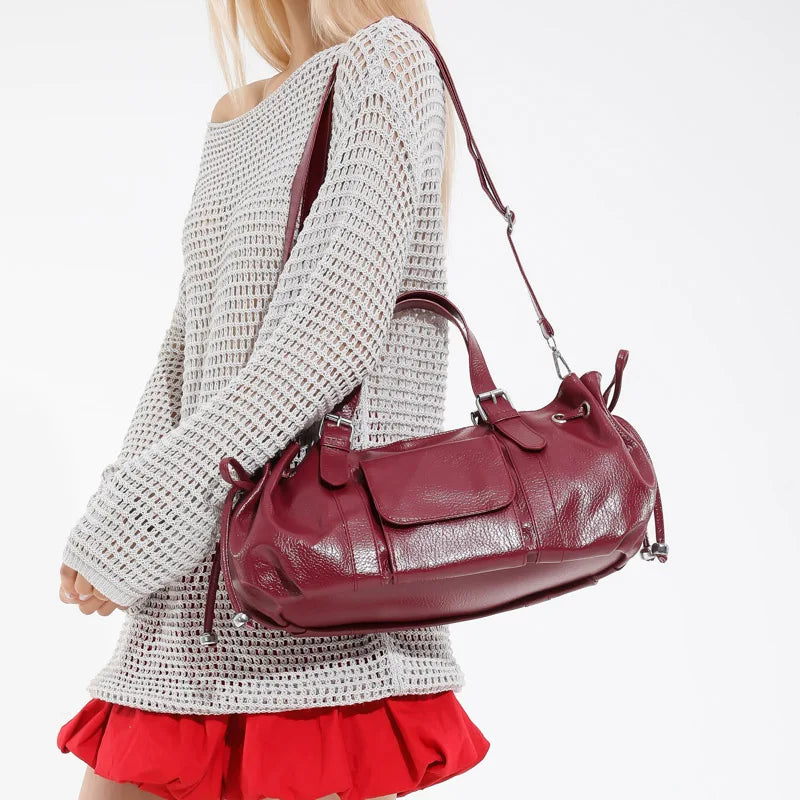 PU Leather Handbag Fashion Solid Vintage & Classic  Crossbody Bag