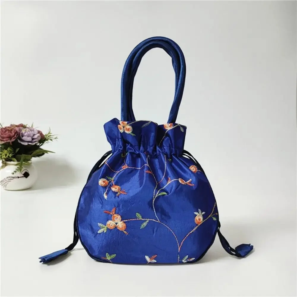 Embroidered Flower Handbags Ethnic Style Cosmetic Handbag Purse Top Handle National Style Purse Women