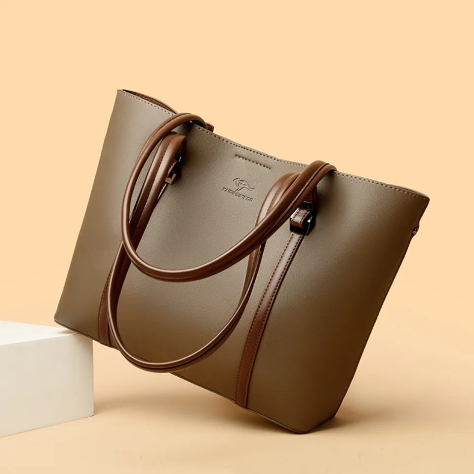 Shopping Bags for Daily Commuting Luxury Shoulder Bags High-End Pu Leather Handbags Caual Tote Hand Bags For Mother Sac New