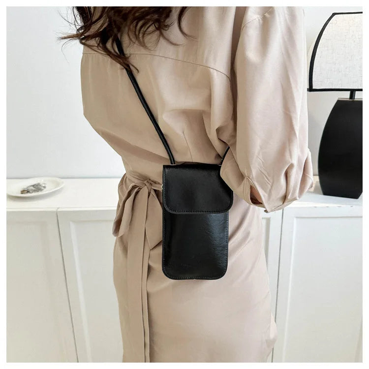 New Fashion Gold Silver Glossy Mini Bag Casual Versatile Shoulder Crossbody Bag for Women Outdoor Portable Mobile Phone Bag