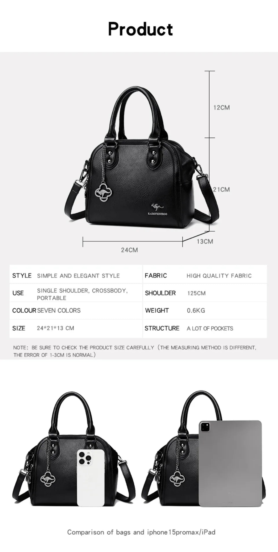 Genuine Kangaroo Brand Soft Pu Leather Hand Bag Small Handbags Women Shoulder Bags for Mother 3 Layers Tote Commuting Bag Summer