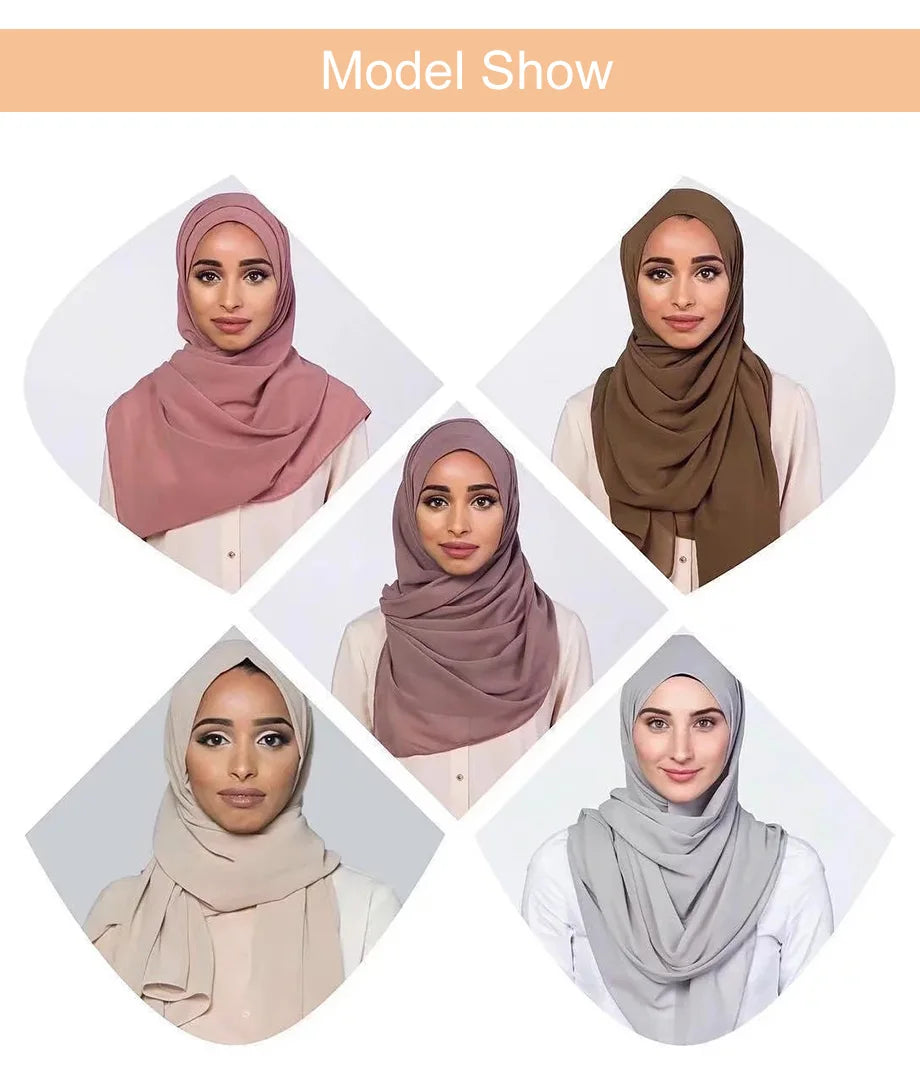 Chiffon Hijab Scarf Long Head Wrap