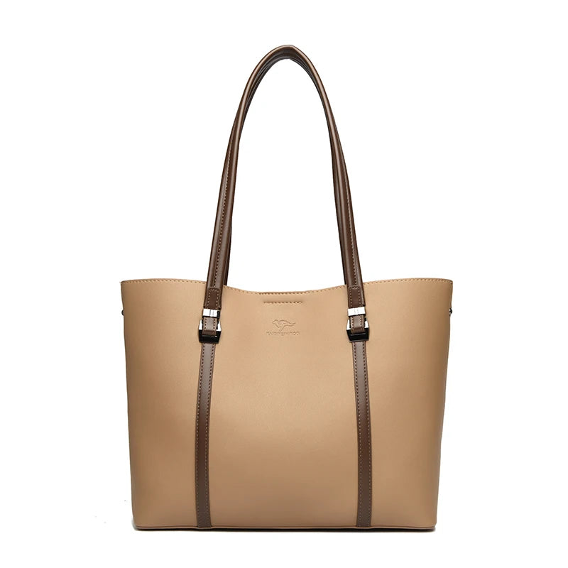Shopping Bags for Daily Commuting Luxury Shoulder Bags High-End Pu Leather Handbags Caual Tote Hand Bags For Mother Sac New