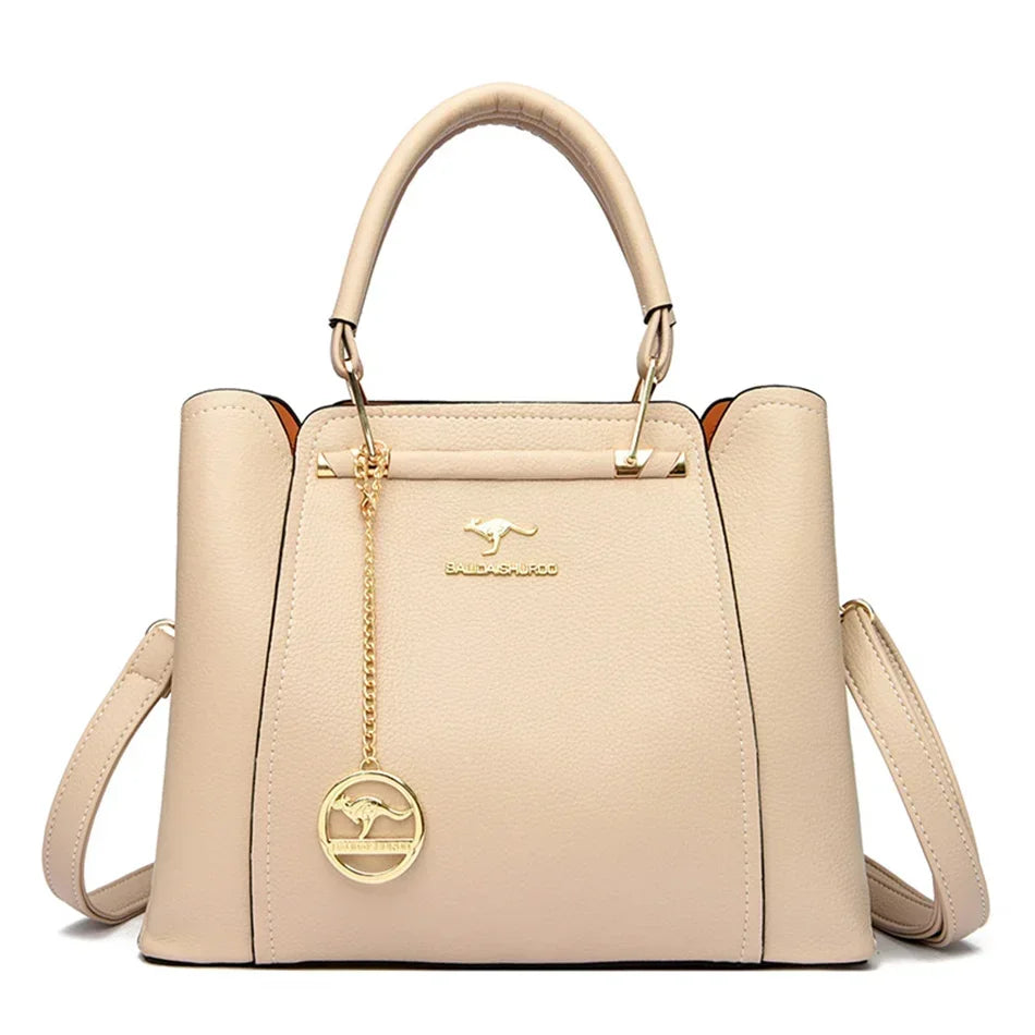3 Layers Large Capacity Women Tote Bag Soft Leather Luxury Handbags Women Bags Designer Solid Color Crossbody Bag Hand Bags 2025