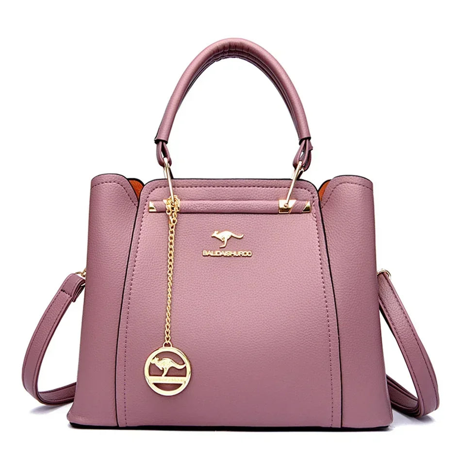 3 Layers Large Capacity Women Tote Bag Soft Leather Luxury Handbags Women Bags Designer Solid Color Crossbody Bag Hand Bags 2025