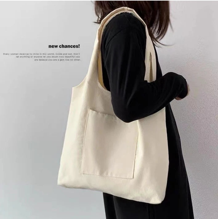 Women Corduroy Shoulder Shopping Bags Reusable Casual Outdoor Party Tote 2024 New Female Bag Handbags with Button Eco Organizer