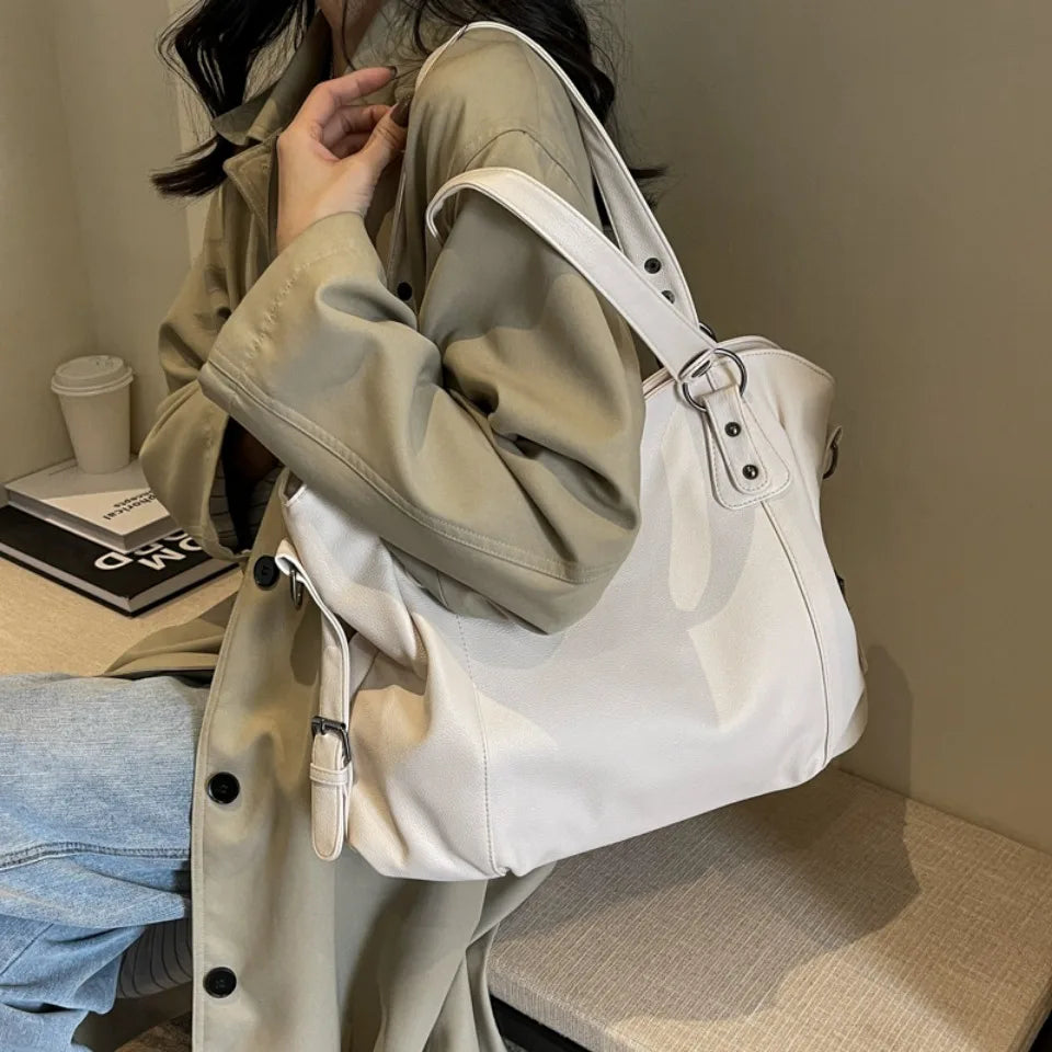 Female Hobo Handbag Large Capacity Shoulder Bags Big Stylsih Casual Tote Bag Ladies A4 Soft Leather Crossbody Bags Business Sac
