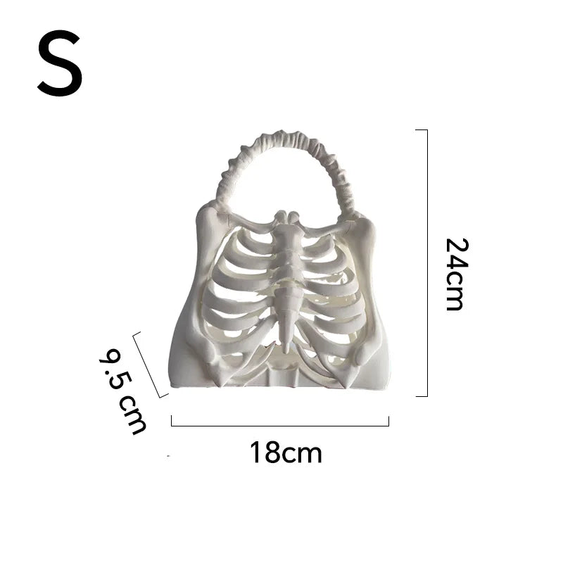 Novelty Skeleton Handbag Gothic Rib Cage Shape Purse, Unique Halloween Party Clutch Bag for Women ,Clutch Bag for Costume Party