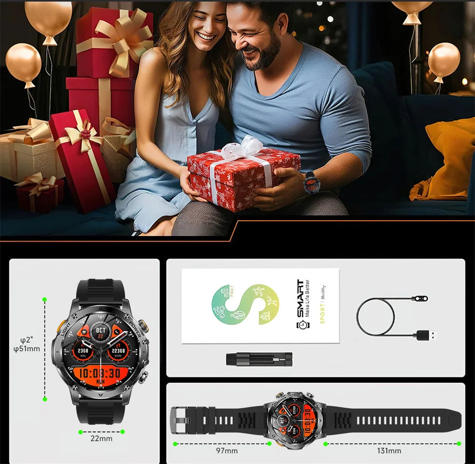 T-Rex 3 Military Grade Smart Watch IP68 Waterproof GPS/ Bluetooth