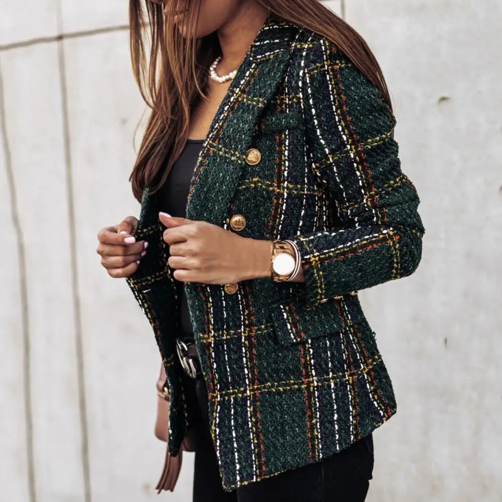 Premium Double-Breasted Tweed Blazer*