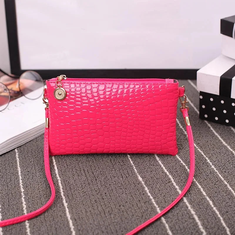 Mini Pu Fashion Women Shoulder Bag Messenger Bag Designer Luxury Crocodile Pattern Phone Bag Coin Purse Girls Handbag Tote Bag