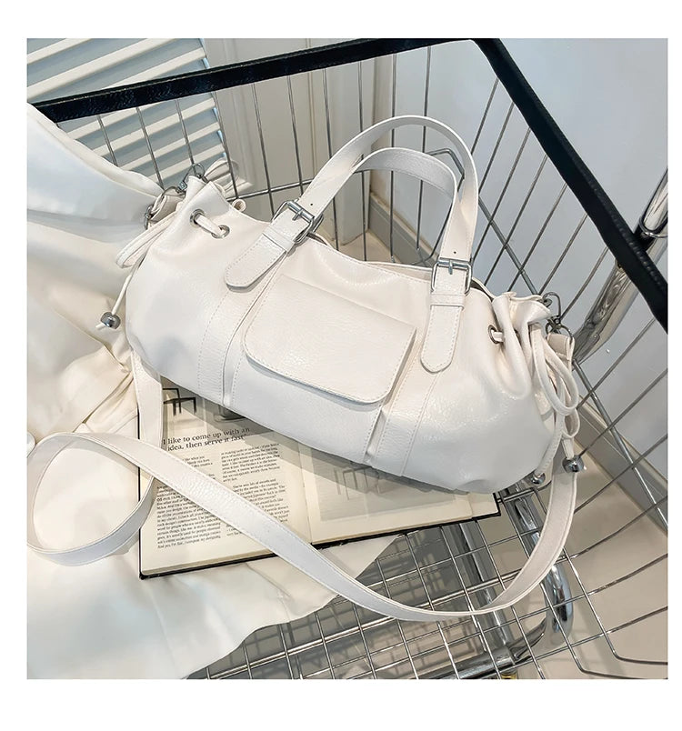 PU Leather Handbag Fashion Solid Vintage & Classic  Crossbody Bag