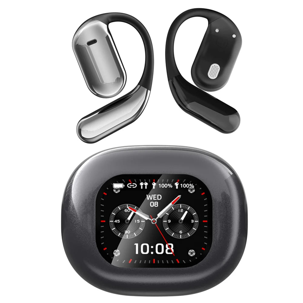 AI Translator Earbuds Touch Screen Open Ear Bluetooth 5.4 Voice Real-Time Language Translator