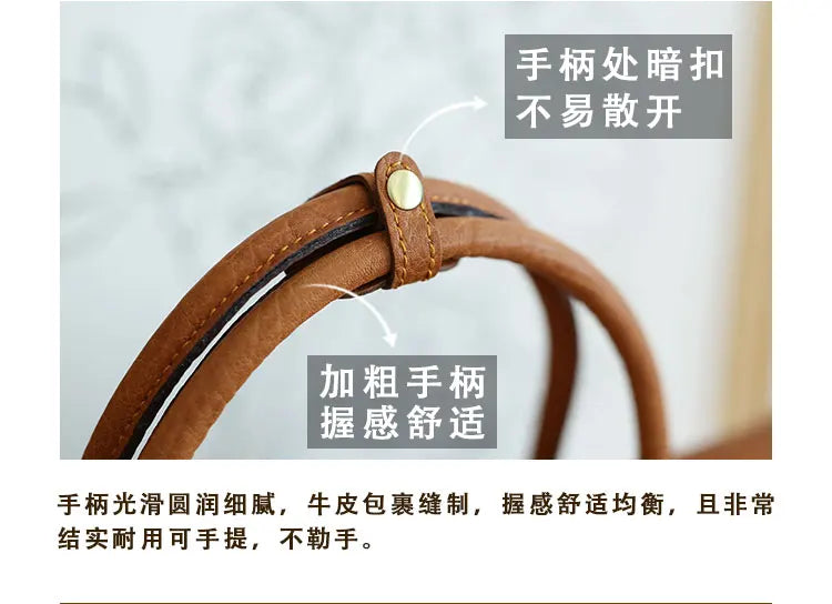 designer handmade genuine leather women large-capacity handbag fashion vintage cowhide multifunctional shoulder crossbody bag
