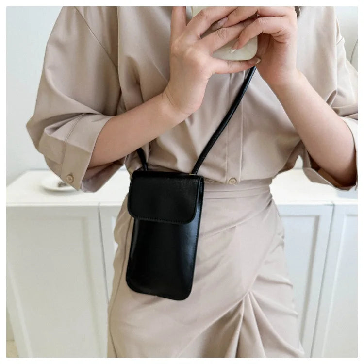 New Fashion Gold Silver Glossy Mini Bag Casual Versatile Shoulder Crossbody Bag for Women Outdoor Portable Mobile Phone Bag