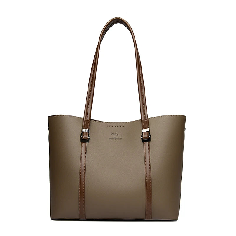 Shopping Bags for Daily Commuting Luxury Shoulder Bags High-End Pu Leather Handbags Caual Tote Hand Bags For Mother Sac New