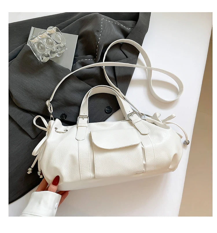 PU Leather Handbag Fashion Solid Vintage & Classic  Crossbody Bag