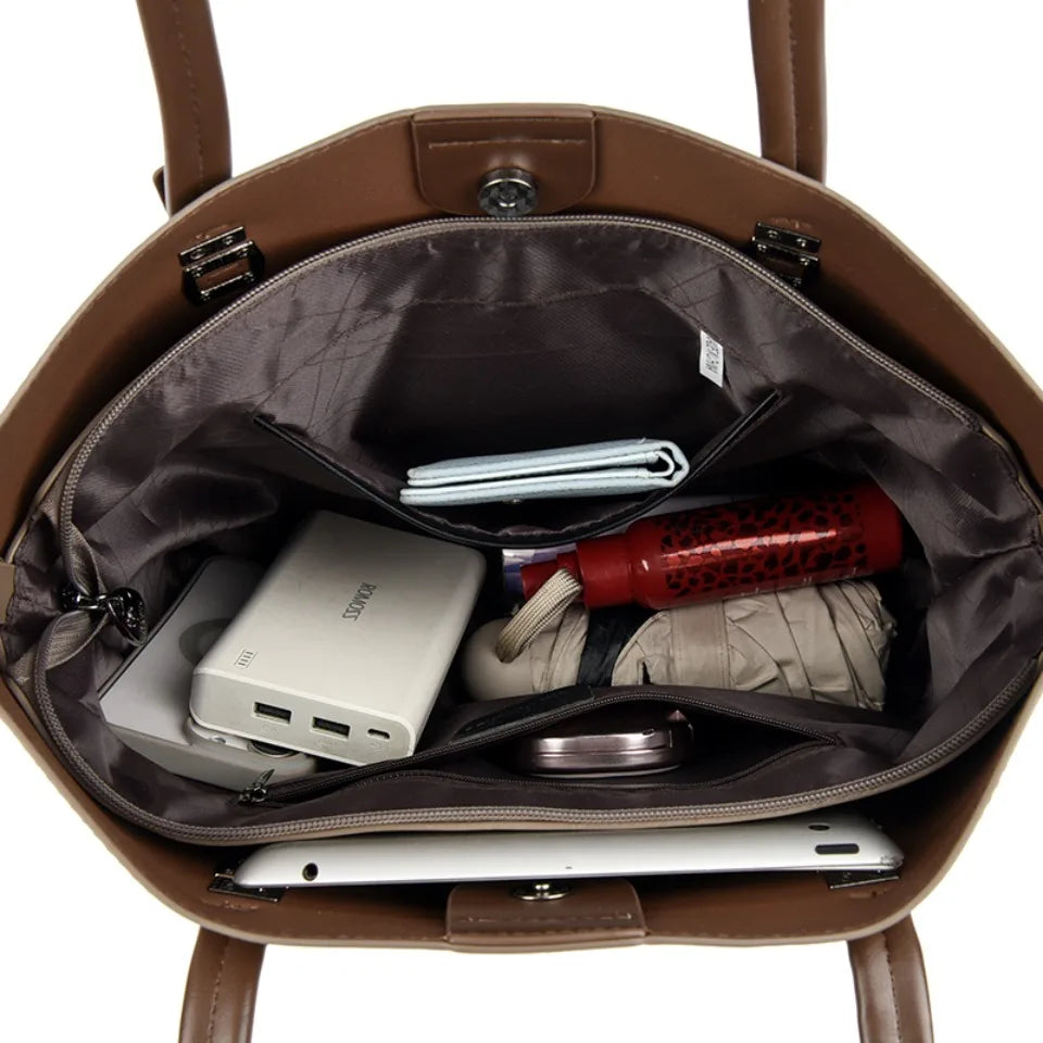 Shopping Bags for Daily Commuting Luxury Shoulder Bags High-End Pu Leather Handbags Caual Tote Hand Bags For Mother Sac New