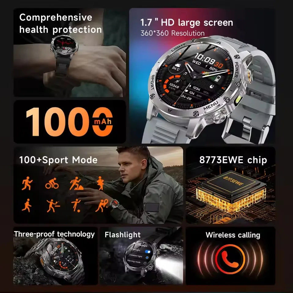 T-Rex 3 Military Grade Smart Watch IP68 Waterproof GPS/ Bluetooth