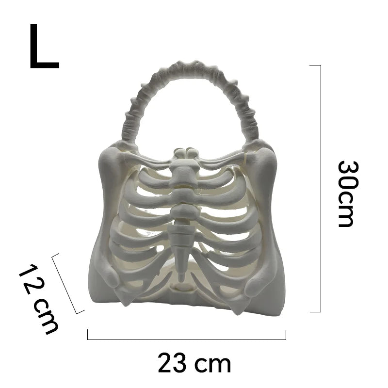 Skeleton Handbag Gothic Rib Cage Shape Purse, Unique Halloween Party Clutch Bag Gift for Women ,Clutch Bag for Costume Party