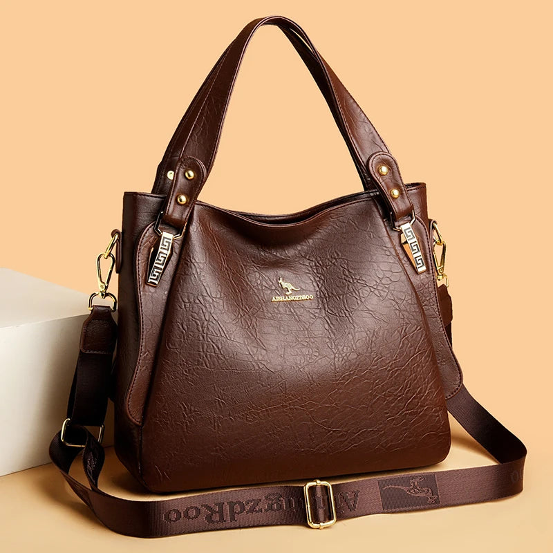 Genuine Soft Leather Shoulder Crossbody Tote Messenger Bag Large Capacity