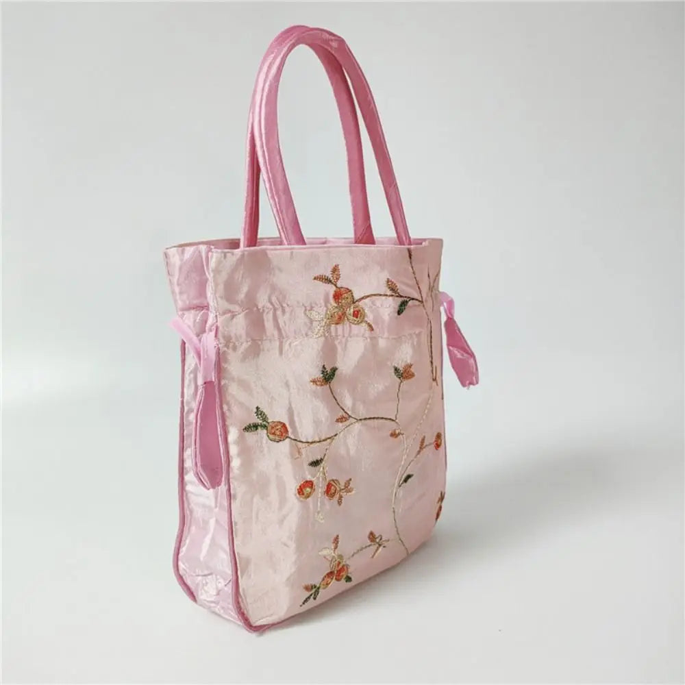 Embroidered Flower Handbags Ethnic Style Cosmetic Handbag Purse Top Handle National Style Purse Women