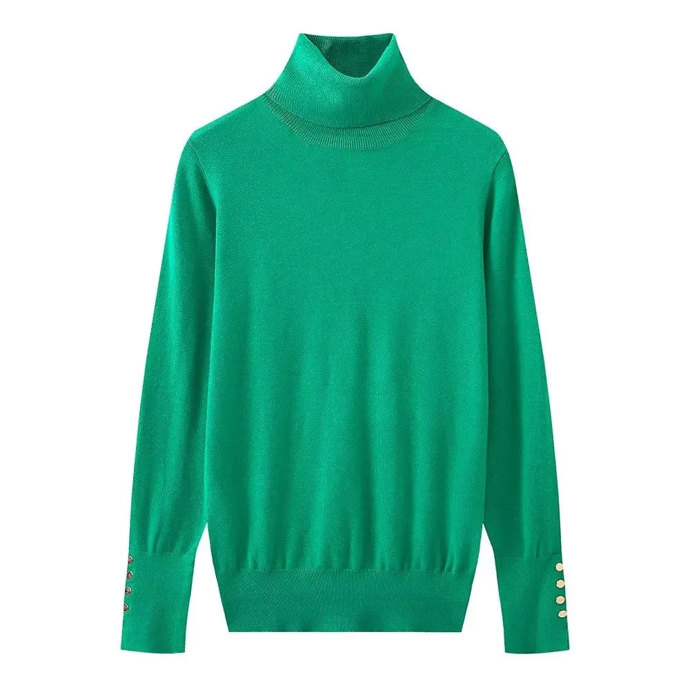 Women Long Sleeve Basic Turtleneck Knit Sweater Casual Pullover Knitwear