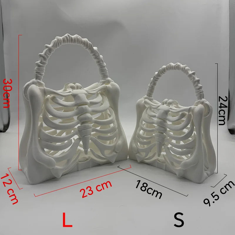 Skeleton Handbag Gothic Rib Cage Shape Purse, Unique Halloween Party Clutch Bag Gift for Women ,Clutch Bag for Costume Party