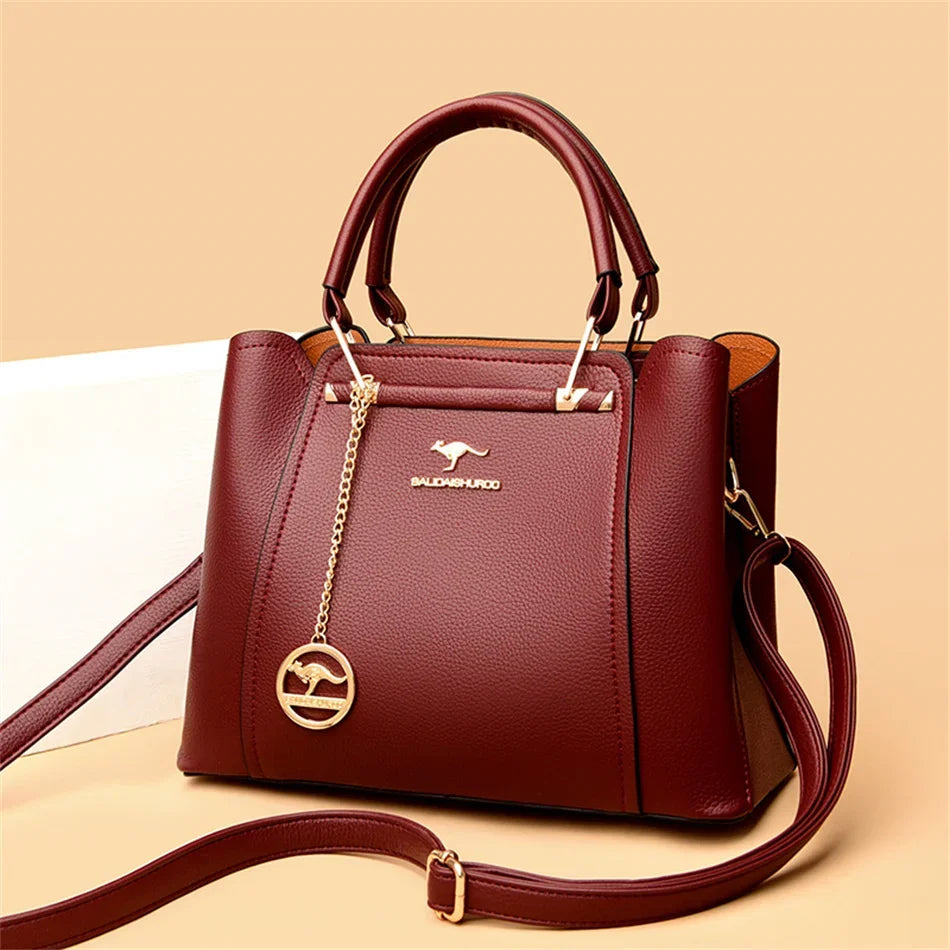 3 Layers Large Capacity Women Tote Bag Soft Leather Luxury Handbags Women Bags Designer Solid Color Crossbody Bag Hand Bags 2025